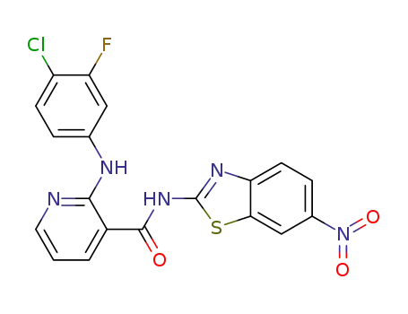 N<sub>3</sub>-(6-nitro-1,3-benzothiazol-2-yl)-2-(3-chloro-4-fluoroanilino)nicotinamide