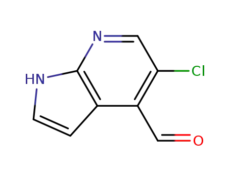 Molecular Structure of 1015610-39-5 (5-CHLORO-1H-PYRROLO[2,3-B]PYRIDINE-4-CARBALDEHYDE)