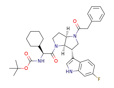 {1-cyclohexyl-2-[6-(6-fluoro-1H-indol-3-yl)-4-phenylacetyl-hexahydro-pyrrolo[3,2-b]pyrrol-1-yl]-2-oxo-ethyl}-carbamic acid tert-butyl ester