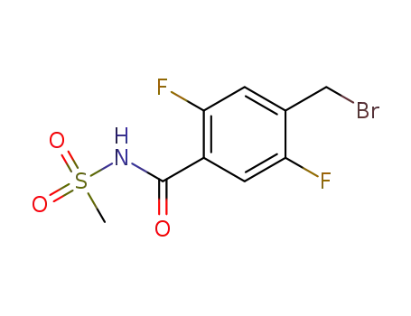 Molecular Structure of 1355070-71-1 (4-(Bromomethyl)-2,5-difluoro-N-(methylsulfonyl)benzamide)