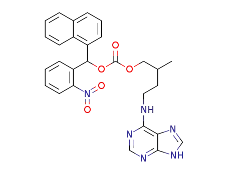 carbonic acid 2-methyl-4-(9H-purin-6-ylamino)butyl ester naphthalen-1-yl-(2-nitrophenyl)methyl ester