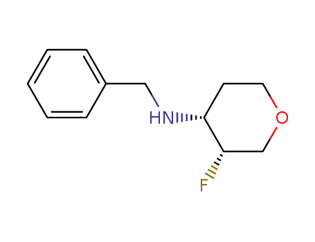 Molecular Structure of 1395080-72-4 ((3R,4R)-N-benzyl-3-fluorotetrahydro-2H-pyran-4-amine)