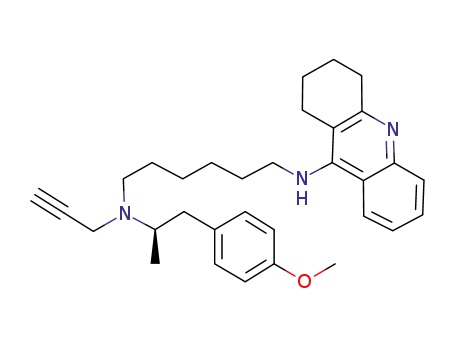 Molecular Structure of 1430326-27-4 ((R)-N<sub>1</sub>-(1-(4-methoxyphenyl)propan-2-yl)-N<sub>1</sub>-(prop-2-ynyl)-N<sub>6</sub>-(1,2,3,4-tetrahydroacridin-9-yl)hexane-1,6-diamine)