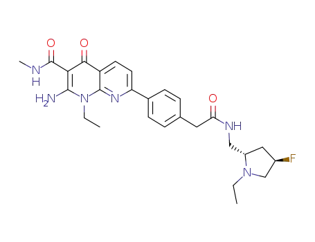 2-amino-1-ethyl-7-{4-[2-({[(2S,4R)-1-ethyl-4-fluoropyrrolidin-2-yl]methyl}-amino)-2-oxoethyl]phenyl}-N-methyl-4-oxo-1,4-dihydro-1,8-naphthyridine-3-carboxamide