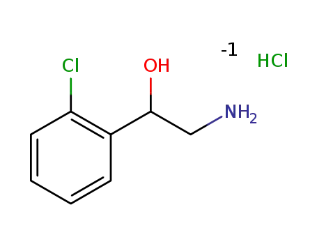 Molecular Structure of 171074-93-4 (Benzenemethanol, a-(aminomethyl)-2-chloro-, hydrochloride, (S)-)