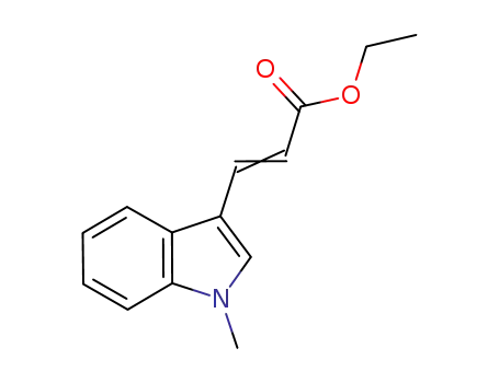 Molecular Structure of 88221-10-7 (2-Propenoic acid, 3-(1-methyl-1H-indol-3-yl)-, ethyl ester)