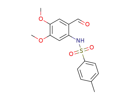 Molecular Structure of 886499-20-3 (N-(2-FORMYL-4,5-DIMETHOXY-PHENYL)-4-METHYL-BENZENESULFONAMIDE)