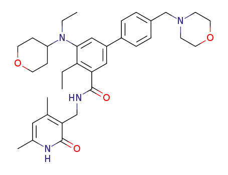 N-((4,6-dimethyl-2-oxo-1,2-dihydropyridin-3-yl)methyl)-4-ethyl-5-(ethyl(tetrahydro-2H-pyran-4-yl)amino)-4'-(morpholinomethyl)-[1,1'-biphenyl]-3-carboxamide