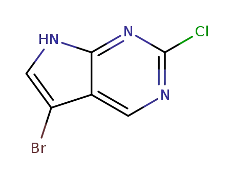 Molecular Structure of 1060816-58-1 (5-Bromo-2-chloro-7H-pyrrolo[2,3-d]pyrimidine)