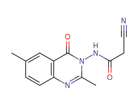 Molecular Structure of 1382052-05-2 (2-cyano-N-(2,6-dimethyl-4-oxoquinazolin-3(4H)-yl)acetamide)