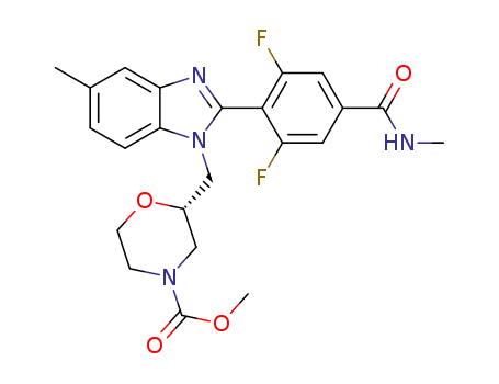 (R)-methyl 2-((2-(2,6-difluoro-4-(methylcarbamoyl)phenyl)-5-methyl-1H-benzo[d]imidazol-1-yl)methyl)morpholine-4-carboxylate