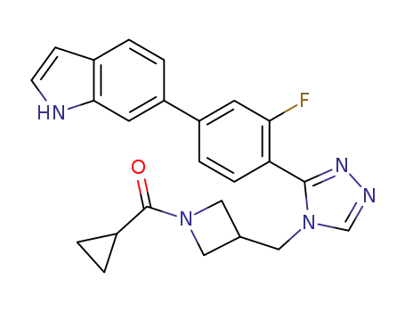6-[4-(4-{[1-(cyclopropylcarbonyl)-3-azetidinyl]methyl}-4H-1,2,4-triazol-3-yl)-3-fluorophenyl]-1H-indole