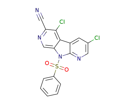 9H-Pyrrolo[2,3-b:5,4-c']dipyridine-6-carbonitrile, 3,5-dichloro-9-(phenylsulfonyl)-