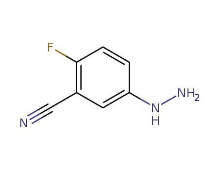 Molecular Structure of 161886-21-1 (Benzonitrile, 2-fluoro-5-hydrazino- (9CI))