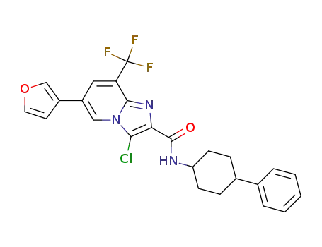 3-chloro-6-furan-3-yl-8-trifluoromethyl-imidazo[1,2-a]pyridine-2-carboxylic acid 4-phenyl-cyclohexyl-amide