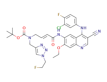 {(E)-3-[4-(3-chloro-4-fluorophenylamino)-3-cyano-7-ethoxyquinolin-6-ylcarbamoyl]-allyl}-[1-(2-fluoroethyl)-1H-[1,2,3]triazol-4-ylmethyl]-carbamic acid tert-butyl ester