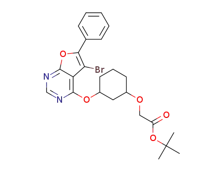 cis/trans-({3-[(5-bromo-6-phenylfuro[2,3-d]pyrimidin-4-yl)oxy]cyclohexyl}oxy)acetic acid tert-butyl ester