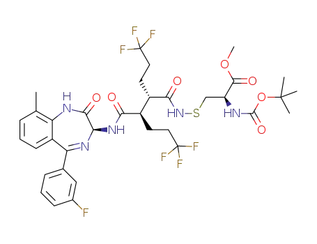 (R)-methyl 2-((tert-butoxycarbonyl)amino)-3-(((2S,3R)-6,6,6-trifluoro-3-(((S)-5-(3-fluorophenyl)-9-methyl-2-oxo-2,3-dihydro-1H-benzo[e][1,4]diazepin-3-yl)carbamoyl)-2-(3,3,3-trifluoropropyl)hexanamido)thio)propanoate