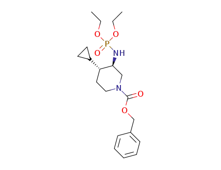 (3R,4R)-4-cyclopropyl-3-(diethoxyphosphorylamino)piperidine-1-carboxylic acid benzyl ester