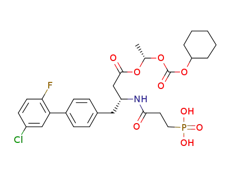 (3-(((R)-1-(5'-chloro-2'-fluoro-[1,1-biphenyl]-4-yl)-4-((S)-1-(((cyclohexyloxy)carbonyl)oxy)ethoxy)-4-oxobutan-2-yl)amino)-3-oxopropyl)phosphonic acid