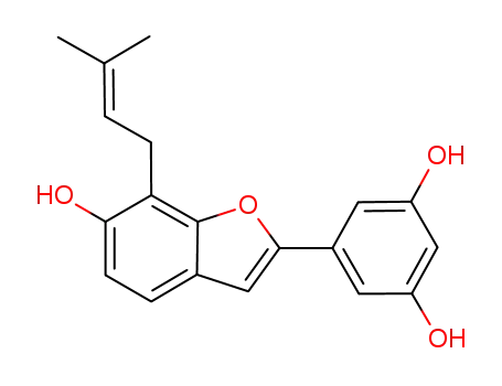 5-(6-hyroxy-7-(3-methylbut-2-enyl)benzofuran-2-yl)benzene-1,3-diol,