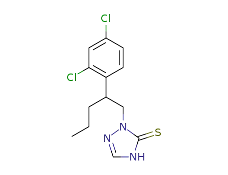 Molecular Structure of 187670-56-0 (2-[2-(2,4-dichlorophenyl)-pentyl]-2,4-dihydro-[1,2,4]triazole-3-thione)