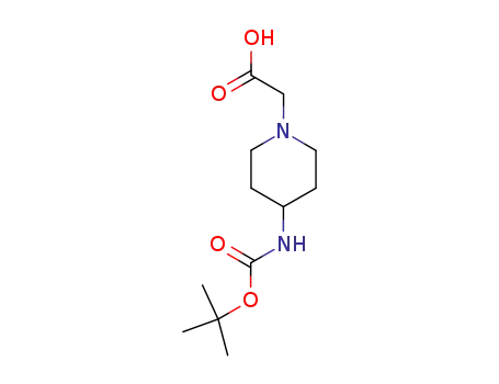 Molecular Structure of 299203-94-4 (2-(4-([(TERT-BUTOXY)CARBONYL]AMINO)PIPERIDIN-1-YL)ACETIC ACID)
