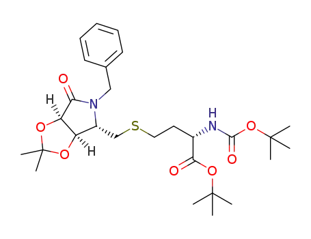 S-(N-benzyl-4,5-dideoxy-2,3-O-isopropylidene-D-ribono-1,4-lactam-5-yl)-N-(tert-butoxycarbonyl)-1-homocysteine tert-butyl ester