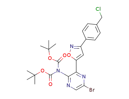 di-tert-butyl (5-bromo-3-(3-(4-(chloromethyl)phenyl)isoxazol-5-yl)pyrazin-2-yl)carbamate