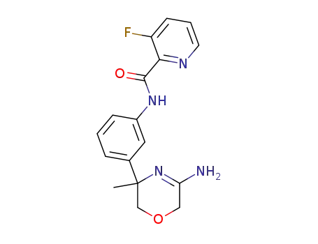 3-fluoro-pyridine-2-carboxylic acid [3-(5-amino-3-methyl-3,6-dihydro-2H-[1,4]oxazin-3-yl)-phenyl]-amide hydrochloride