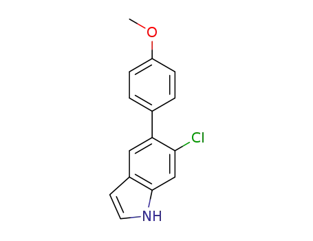 Molecular Structure of 1467060-61-2 (6-chloro-5-(4-methoxy-phenyl)-1H-indole)