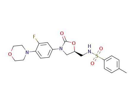Molecular Structure of 1280555-41-0 ((R)-[{N-3-[3-fluoro-4-(4-morpholinyl)phenyl]-2-oxo-5-oxazolidinyl}methyl] 4-methylbenzensulfonamide)