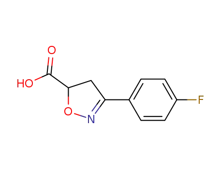 Molecular Structure of 522615-28-7 (3-(4-FLUORO-PHENYL)-4,5-DIHYDRO-ISOXAZOLE-5-CARBOXYLIC ACID)