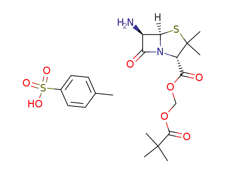 4-Thia-1-azabicyclo[3.2.0]heptane-2-carboxylic acid,
6-amino-3,3-dimethyl-7-oxo-, (2,2-dimethyl-1-oxopropoxy)methyl ester,
(2S,5R,6R)-, mono(4-methylbenzenesulfonate)