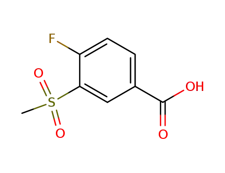 Molecular Structure of 158608-00-5 (4-Fluoro-3-(methylsulphonyl)benzoic acid 99%)