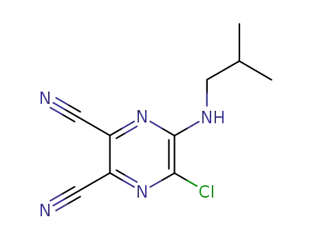 Molecular Structure of 65281-82-5 (2,3-Pyrazinedicarbonitrile, 5-chloro-6-[(2-methylpropyl)amino]-)
