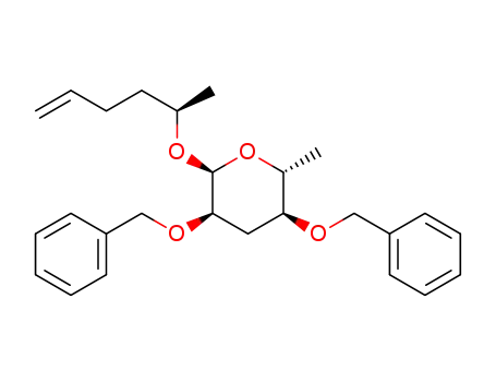 (3R,5S,6R)-3,5-bis(benzyloxy)-2-((R)-hex-5-en-2-yloxy)-6-methyltetrahydro-2H-pyran α-anomer