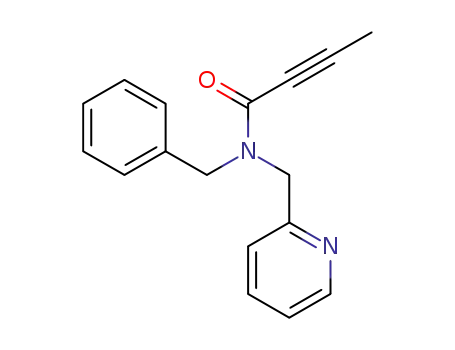 Molecular Structure of 1467079-21-5 (N-benzyl-N-(pyridin-2-ylmethyl)but-2-ynamide)