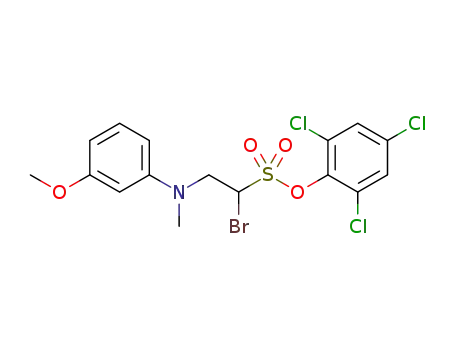 Molecular Structure of 1352622-07-1 (2,4,6-trichlorophenyl 1-bromo-2-((3-methoxyphenyl)(methyl)amino)ethanesulfonate)