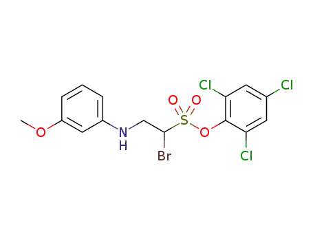 Molecular Structure of 1352621-99-8 (1-bromo-2-(3-methoxyphenylamino)ethanesulfonic acid 2,4,6-trichlorophenyl ester)