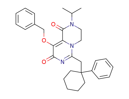 9-benzyloxy-2-isopropyl-6-(1-phenylcyclohexylmethyl)-3,4-dihydro-2H-pyrazino[1,2-c]pyrimidine-1,8-dione