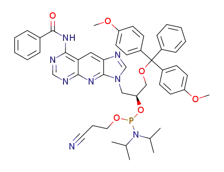 8-benzoylamino-3-[(2S)-3-(4,4'-dimethoxytrityloxy)-2-[[(2-cyanoethoxy)(N,N-diisopropylamino)phosphanyl]oxy]-propyl]imidazo[4',5':5,6]pyrido[2,3-d]pyrimidine