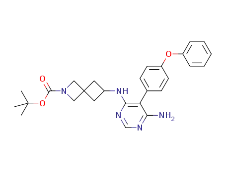 6-[6-amino-5-(4-phenoxy-phenyl)-pyrimidin-4-ylamino]-2-aza-spiro[3.3]heptane-2-carboxylic acid tert-butyl ester