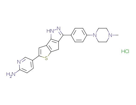 Molecular Structure of 1469857-99-5 (5-{6-[4-(4-methylpiperazin-1-yl)phenyl]-4,7-dihydro-1-thia-4,5-diazacyclopenta[a]pentalen-2-yl}pyridin-2-ylamine hydrochloride)