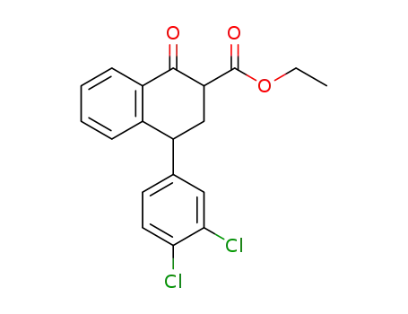 Molecular Structure of 944054-46-0 (4-(3,4-dichlorophenyl)-1-oxo-1,2,3,4-tetrahydro-naphthalene-2-carboxylic acid ethyl ester)