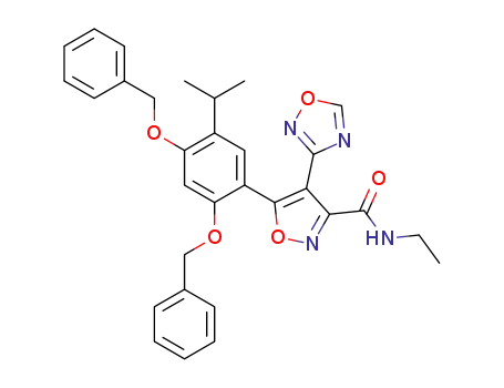 5-(2,4-bis(benzyloxy)-5-isopropylphenyl)-N-ethyl-4-(1,2,4-oxadiazol-3-yl)isoxazole-3-carboxamide