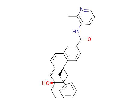 Molecular Structure of 1400927-03-8 ((4bS,7R,8aR)-4b-benzyl-7-ethyl-7-hydroxy-N-(2-methylpyridin-3-yl)-4b,5,6,7,8,8a-hexahydrophenanthrene-2-carboxamide)