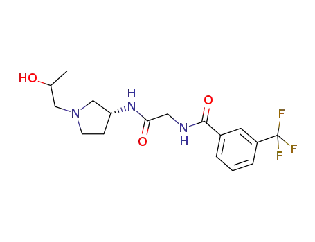 N-{[1-(2-hydroxypropyl)-pyrrolidine-(3R)-yl-carbamoyl]-methyl}-3-trifluoromethylbenzamide