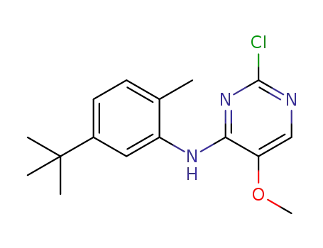 Molecular Structure of 1207981-18-7 (N-(5-tert-butyl-2-methylphenyl)-2-chloro-5-methoxypyrimidin-4-amine)