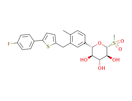 (2S,3R,4R,5S,6R)-2-[3-((5-(4-fluorophenyl)thienyl)-2-methylene)-4-chloro-phenyl]-6-methylsulfonyltetrahydropyran-3,4,5-triol